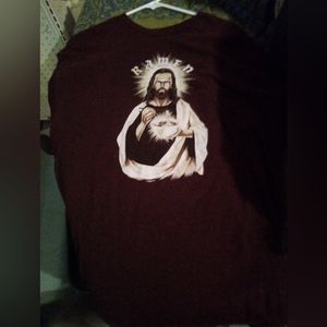 Headline tee shirt Jesus eating ramen noodles